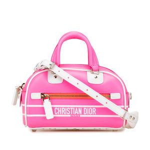Pre-Loved Dior Micro Leather Dior Vibe Zip Bowling Bag